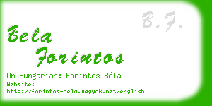 bela forintos business card