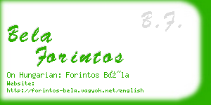 bela forintos business card